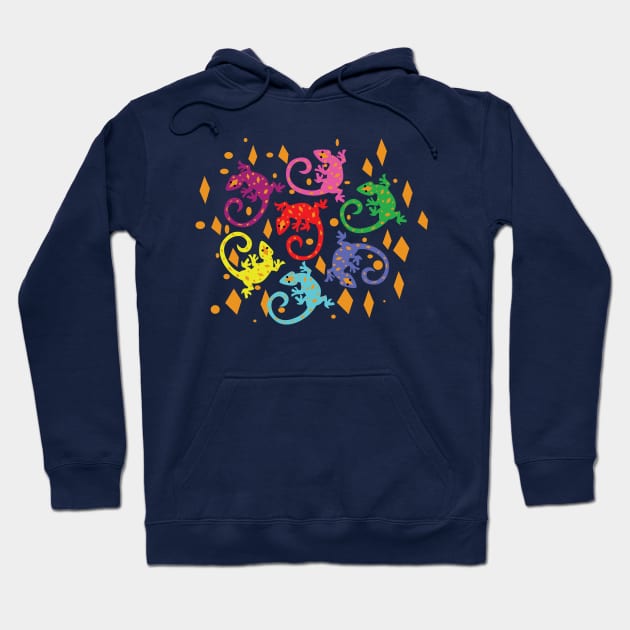 Colorful Lizards Hoodie by SakuraDragon